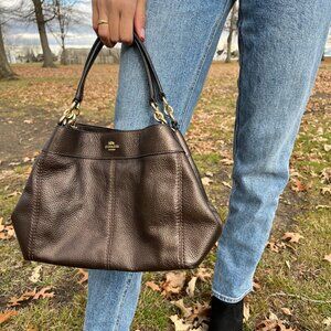 Bronze Metallic Coach Bag